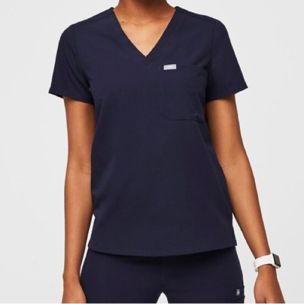Figs Navy Catarina One-Pocket Scrub Top